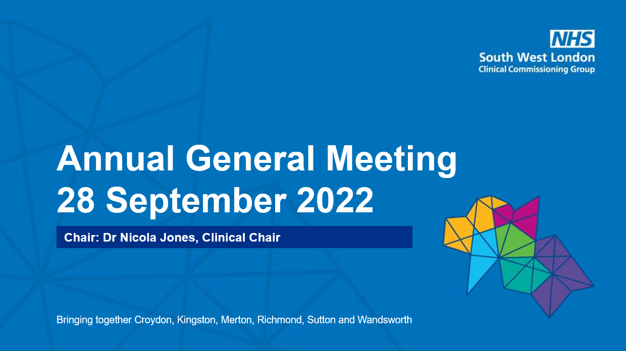 NHS South West London Clinical Commissioning Group AGM Presentation   SWL CCG AGM 2022 