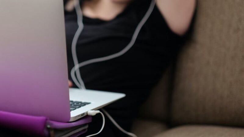 Young woman using laptop